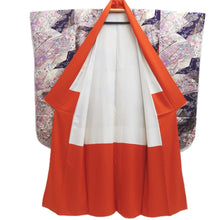 Load image into Gallery viewer, Furisode Purple Lavender Gold Sakura Kiku Tall Silk #10331F2
