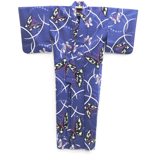 Yukata Blueish Purple Butterfly Cotton #9921B4