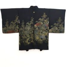 Load image into Gallery viewer, Haori Jacket Vintage(1950-1980) Black Gold Chrysanthemum Silk #9779A4
