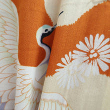 Load image into Gallery viewer, Juban Vintage(1920-1950) Light Brown Beige Crane Birds Silk #10386F5
