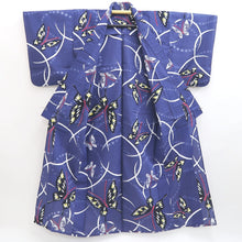 Load image into Gallery viewer, Yukata Blueish Purple Butterfly Cotton #9921B4
