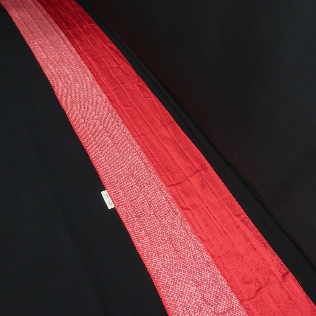 KK1408B8 Silk Kimono Fabric Vintage(1950-1980) Shibori Red 79.1x12.6in(201x32cm)