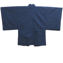 Load image into Gallery viewer, Men's Haori Vintage(1950-1980) Dark Blue Tsumugi Ukiyoe Bijin Silk #10889E4
