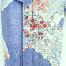 Load image into Gallery viewer, Furisode Blue Cloud Bird Silk #9685J3
