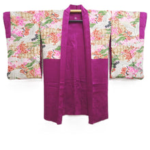 Load image into Gallery viewer, Haori Jacket Vintage(1920-1950) Magenta Tachibana Wave Silk #10743D3
