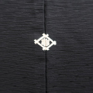 Haori Jacket Vintage(1950-1980) Black Gold Silver Wave Silk #9907B4