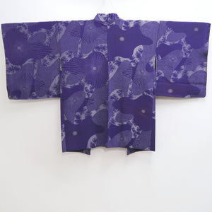 Haori Jacket Vintage(1950-1980) Purple Chrysanthemum Silk #10016C3