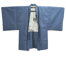 Load image into Gallery viewer, Men's Haori Vintage(1950-1980) Blue Black Shishi Silk #10657C4
