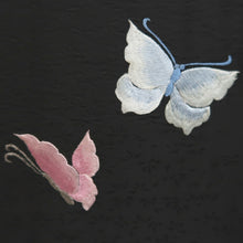 Load image into Gallery viewer, Haori Jacket Vintage(1950-1980) Black Fully Embroidered Butterfly Silk #10032C4
