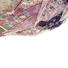 Load image into Gallery viewer, Furisode Purple Lavender Gold Sakura Kiku Tall Silk #10331F2

