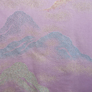 Haori Jacket Vintage(1950-1980) Lavender Gold Mountain Silk #10136D3
