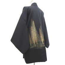 Load image into Gallery viewer, Haori Jacket Vintage(1950-1980) Black Gold Tree Silk #10062D1
