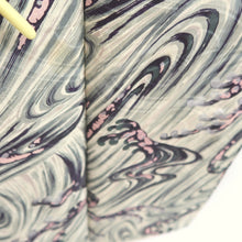Load image into Gallery viewer, Kimono Vintage(1950-1980) Gray Curling Wave Silk #10786D5
