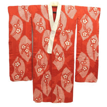 Load image into Gallery viewer, Juban Vintage(1950-1980) Red Furisode Crane Birds Shibori Silk #10512B2
