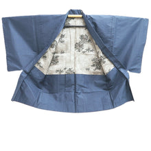 Load image into Gallery viewer, Men's Haori Vintage(1950-1980) Blue Black Shishi Silk #10657C4
