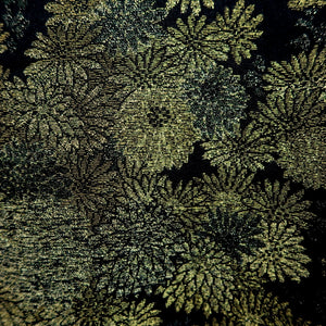 Haori Jacket Vintage(1950-1980) Black Gold Chrysanthemum Silk #9779A4