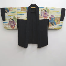 Load image into Gallery viewer, Haori Jacket Vintage(1950-1980) Black Peony Karakusa Silk #10242E3
