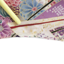 Load image into Gallery viewer, Furisode Purple Lavender Gold Sakura Kiku Tall Silk #10331F2
