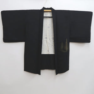 Haori Jacket Vintage(1950-1980) Black Gold Tree Silk #10062D1