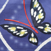 Load image into Gallery viewer, Yukata Blueish Purple Butterfly Cotton #9921B4
