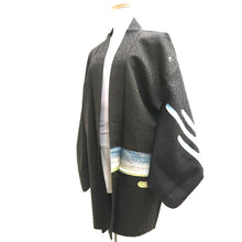 Load image into Gallery viewer, Haori Jacket Vintage(1950-1980) Black Hand painted Bird Lady Silk #9892B3
