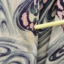 Load image into Gallery viewer, Kimono Vintage(1950-1980) Gray Curling Wave Silk #10786D5
