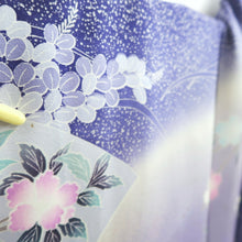 Load image into Gallery viewer, Furisode Blue Lavender Shidare Sakura Peony Tall Silk #9704J5
