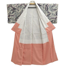 Load image into Gallery viewer, Kimono Vintage(1950-1980) Gray Curling Wave Silk #10786D5
