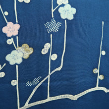 Load image into Gallery viewer, Haori Jacket Vintage(1950-1980) Blue Plum blossom Silk #10122D3
