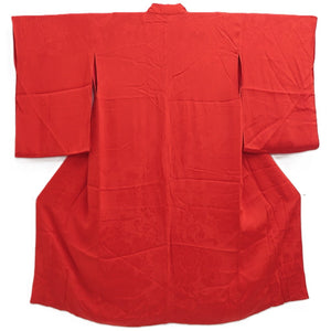 Juban Vintage(1920-1950) Red Chrysanthemum Peony Silk #10387F5