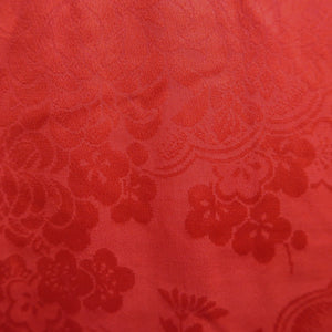 Juban Vintage(1920-1950) Red Chrysanthemum Peony Silk #10387F5