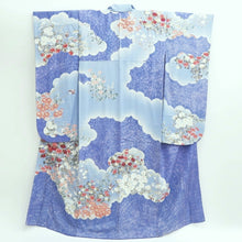 Load image into Gallery viewer, Furisode Blue Cloud Bird Silk #9685J3
