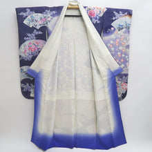 Load image into Gallery viewer, Furisode Blue Lavender Shidare Sakura Peony Tall Silk #9704J5
