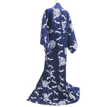 Load image into Gallery viewer, Yukata Vintage(1950-1980) Navy Dragonfly Cotton #9922B4
