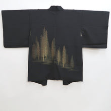 Load image into Gallery viewer, Haori Jacket Vintage(1950-1980) Black Gold Tree Silk #10062D1
