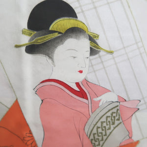 Haori Jacket Vintage(1950-1980) Lavender Gold Mountain Silk #10136D3