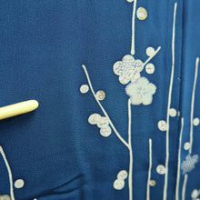 Load image into Gallery viewer, Haori Jacket Vintage(1950-1980) Blue Plum blossom Silk #10122D3
