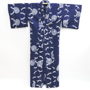 Yukata Vintage(1950-1980) Navy Dragonfly Cotton #9922B4