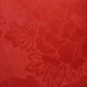 Juban Vintage(1920-1950) Red Chrysanthemum Peony Silk #10387F5