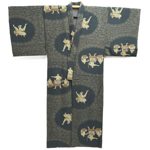 Men's Juban Vintage(1950-1980) Greenish Black Sumo Silk #10458A4