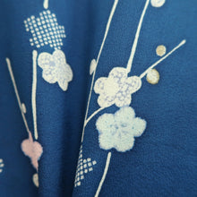 Load image into Gallery viewer, Haori Jacket Vintage(1950-1980) Blue Plum blossom Silk #10122D3
