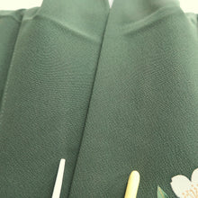 Load image into Gallery viewer, Furisode Green Cherry Blossom Pine Tree Tall Silk #11090B1
