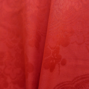 Juban Vintage(1920-1950) Red Chrysanthemum Peony Silk #10387F5