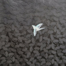 Load image into Gallery viewer, Haori Jacket Vintage(1950-1980) Black Hand painted Bird Lady Silk #9892B3
