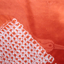 Load image into Gallery viewer, Juban Vintage(1950-1980) Red Furisode Crane Birds Shibori Silk #10512B2
