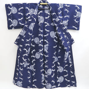 Yukata Vintage(1950-1980) Navy Dragonfly Cotton #9922B4