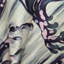 Load image into Gallery viewer, Kimono Vintage(1950-1980) Gray Curling Wave Silk #10786D5
