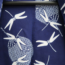 Load image into Gallery viewer, Yukata Vintage(1950-1980) Navy Dragonfly Cotton #9922B4
