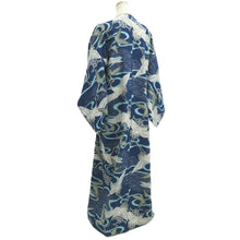 Load image into Gallery viewer, Juban Vintage(1920-1950) Blue Crane Birds Silk #10388F5
