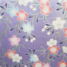 Load image into Gallery viewer, Furisode Blue Lavender Shidare Sakura Peony Tall Silk #9704J5
